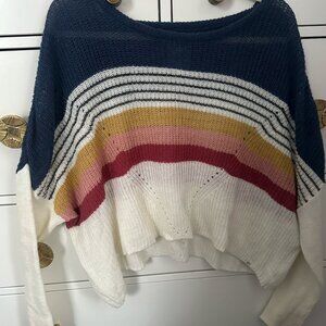 Ripcurl lightweight sweater, size large, crop/boxy